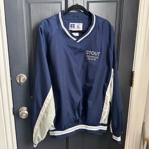 UW-Stout Vintage Russell Pullover Windbreaker Mens, Size XL, Early 2000s Y2K
